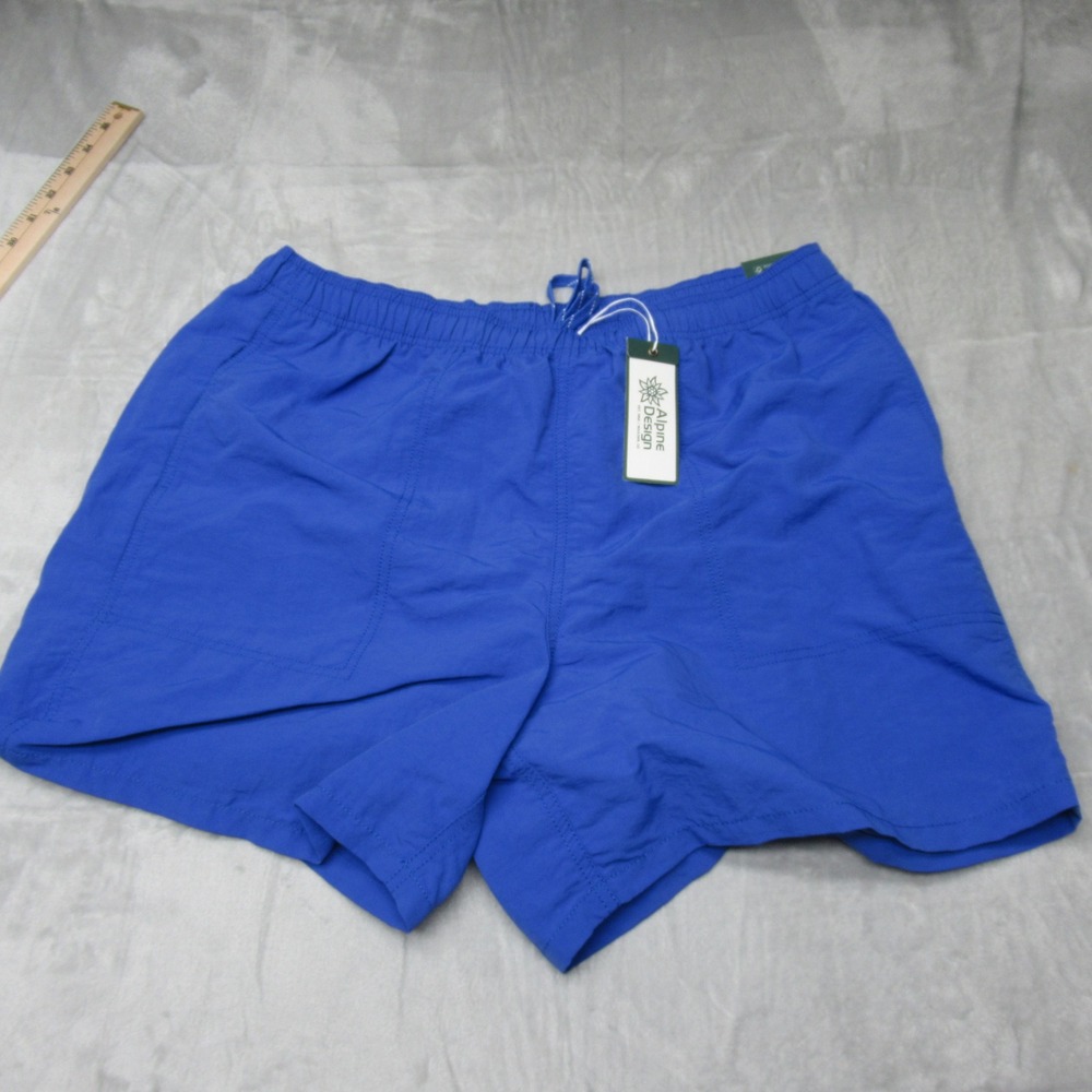 Alpine Design Shorts Mens Large Blue 5" Pull‎ On Relaxed Fit UPF 50+ Quick Dry